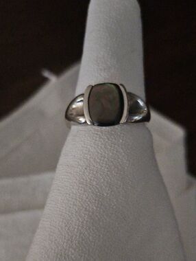 Black Mother Of Pearl Sterling Silver Ring